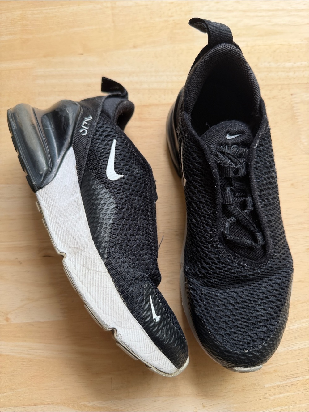 Nike 270 Boys Sneakers Black White 2